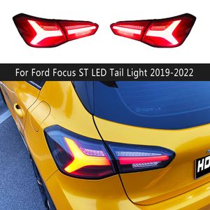 Para ford focus st led luz traseira 19-22 streamer dinâmico indicador de sinal de volta freio reverso estacionamento luzes running montagem da luz traseira