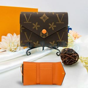 Высококачественные кошельки Bag Brown Flower Wallet Womens Worder Designer Designer кошельки для кожи