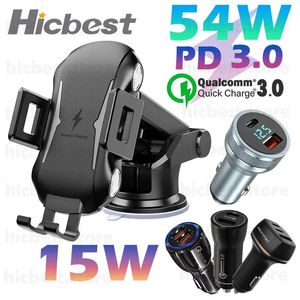 Chargers 15w Car Wireless Charger Mount for Samsung S22 Ultra S22+ 5g S21 S20 Induction Car Charger Phone Holder for Iphone 14 13 12 Se