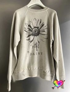 Men's Hoodies Sweatshirts Vintage Grey Saint Michael Daisy Men Women Peace Hoodie High Quality Language Of Flower Pulloversyolq