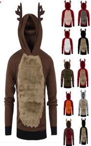 Mens hoodies tröjor tröja julkvinnor män älg öron roliga tröjor tröjor för julfest huvtröja par fam9883661