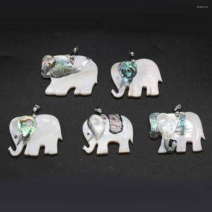 Pendant Necklaces Mascot Elephant Shape Natural Freshwater Shell Splice Animal Jewelry Making Necklace Earrings Accessories Gift