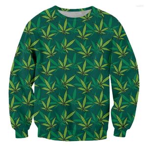 Mäns hoodies ifpd eu/us size gröna blad 3d printe man tröjor harajuku casual mode långärmad skjorta roligt plus streetwear