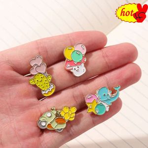 Hot Lapel Pins Raise Balloon Mushroom Whale Cactus Motorcycle Enamel Brooches Adventure Sailboat Warrior Badges Pin Bags Hat Jewelry