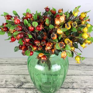 Decorative Flowers 1Pc Artificial Pomegranate Branches With Fruits Simulated Plant Nordic Style Flower Arrangement Ornaments Christmas Home