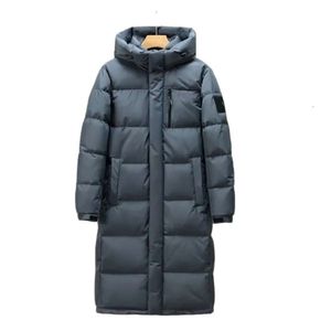 Luxusdesigner Herbst und Winter Männer und Frauen mit der gleichen knielangen, großen, verdickten, warmen Unisex-Daunenjacke mit Kapuze 6FZP4