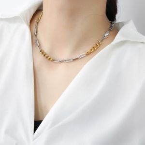New Creative Cuban Splicing Chain Necklace, Popular in Europe and America, High Grade Temperament Stainless Steel YS308