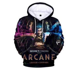 ゲームLOL ARCANE HOODIES MEN WOMEN039Sファッションアニメジンクス3Dフーディースウェットシャツ女性特大のヒップホップパーカーキッズボーイズ衣料品4153863