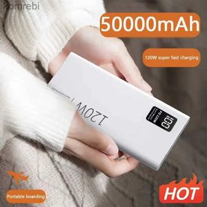 Power Bank для сотового телефона 120 Вт Power Bank большой емкости 50000 мАч Быстрая зарядка Powerbank Портативное зарядное устройство для iPhone Samsung HuaweiL240111