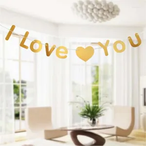 Festiwal dekoracji imprezy dostarcza 3meter I Love You Paper Flag Bell Garland Banner Bunting na urodziny ślub Baby Shower Wh