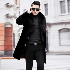 Inverno e autunno di alta qualità ispessito caldo moda cappotto di pelliccia sintetica uomo manica lunga maschile designer di lusso soffice giacca Z75 240110