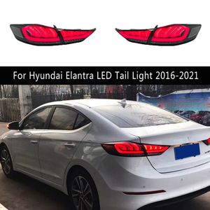 For Hyundai Elantra LED Tail Light 16-21 Taillight Assembly Rear Lamp Brake Reverse Parking Running Lights Streamer Turn Signal Auto Parts