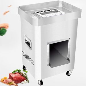 Máquina de corte de carne comercial vertical elétrica fatiador de carne lâmina removível cortador de carne triturador máquina de corte em cubos 2200w