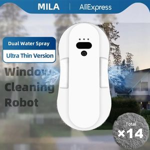 Rengörare Mila fönster rengöring robot med dubbel vatten spray robot dammsugare för glas tvättel elektrisk tvättmaskin smart hem apparat