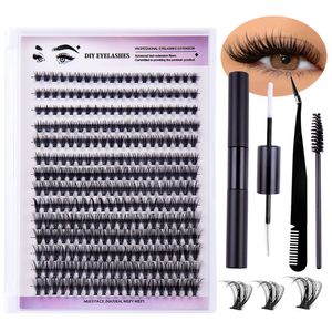 280 Cluster Segmented Eyelashes Dense Slender Reusable Handmade Grafted Lashes Extensions Naturally Soft Light Indovidual Eyelashes