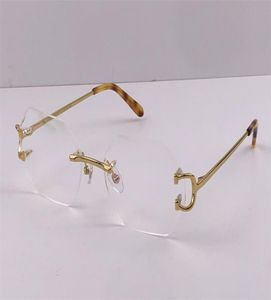 new fashion design frame optical glasses 0118 metal irregular frameless transparent crystal cut lens retro classic whole clea5777776