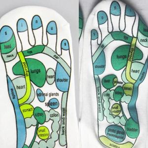 Men's Socks 2Pcs Acupressure Physiotherapy Massage Relieve Feet English Tired Point Foot Full Illustration Reflexology Sock