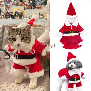 Dog Apparel Pet Cat Christmas Clothes Winter Warm Costumes Funny Santa Claus Dressing Up ets Kitten Xmas New Year Party Outfits Giftvaiduryd