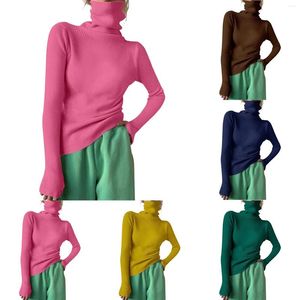 Suéteres femininos mulheres gola alta com nervuras camisola de malha top polegar buraco manga longa mock pescoço sólido magro maternidade camisa térmica meninos