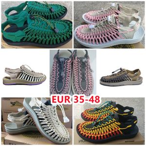 Sandálias Designer Sandália Corda de Cânhamo Tecido Chinelo Sapatos Elegante Material Simples Conforto Malha Tecido Sapato Mens Mulheres Palha EUR35-48
