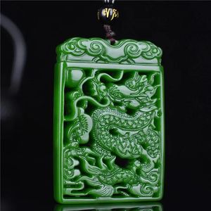 Pendants Natural Jade Green Handcarved Zodiac Dragon Pendant Fashion Boutique Jewelry Men and Women Necklace Gift Accessories