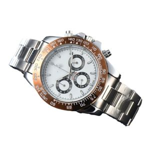 R0LEX Cinturino in acciaio inossidabile di alta qualità Orologi da polso Uomo Uomo Sei aghi Orologi con zaffiro con funzione completa Orologio al quarzo con funzione completa Cronografo di marca Marchio di lusso