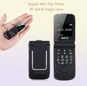 Original LONGCZ J9 066quot Smallest Cell Phones Mini Flip Mobile Phone Wireless Bluetooth Dialer FM Magic Voice Hands Earp6270500