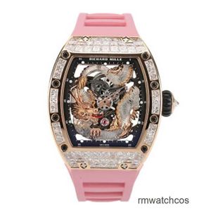 Luxury Richardmill Watches Automatic Movement Wristwatches Richardmill RM5703 Original Diamond Rose Gold Crystal Dragon Limited Edition Leisure Sports Ma Hbzm