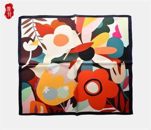 Retro Little Natural Silk Scarf Women Printed Flower 100 Real High Quality 50cm Small Square Head Scarves Lady Luxury Gift 2109287238027