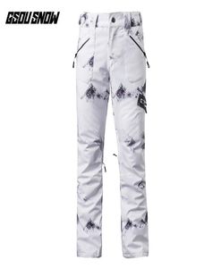 GSOU SCHNEE Marke Ski Hosen Frauen Skifahren Snowboarden Hosen Weibliche Hohe Qualität Winter Outdoor Sport Wasserdichte Warme Schnee Hose7690105