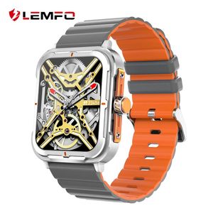 Enheter Lemfo NFC Smart Watch Men Bluetooth Call Smartwatch Waterproof AI Voice Assistant 1,9 tum HD -skärm 30 dagar Standby