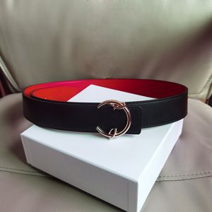 CL belt man for woman belts mens womans designer leather width 38 MM ladies waistband gold silver buckle red bottom belt