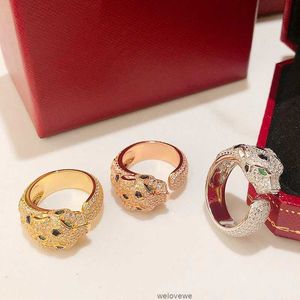Классические роскошные ювелирные изделия, кольцо из стерлингового серебра 925 пробы с бриллиантами и пятнистой головой леопарда для женщин, модный брендовый подарок для вечеринки
