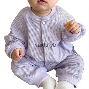 Pagliaccetti Waffle Tute per neonati Pagliaccetto in cotone neonato per ragazze Ragazzi Abbigliamento per il tempo libero Pigiami per bambini Vestiti per neonati Tinta unita Body per bambinivaiduryb