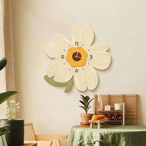 Relógios de parede simples flor criativa artística dos desenhos animados relógio sala de estar mudo loja internet celebridade