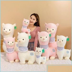 Animais de pelúcia de pelúcia P Bonito Alpaca Boneca Pequena Lã Brinquedo Travesseiro Crianças Presente de Aniversário Brinquedos Atacado Drop Delivery 2022 Presentes Dhgzw