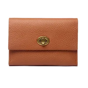 Fashion Card Holders with Charms Genuine Leather Small Leather Goods for Women's Purses