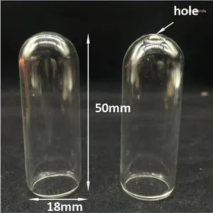 Anhänger Halsketten 20 Stück 50 18 mm Glaskugel Blase Kuppel Wunschflasche Glas mit Loch Fläschchen Anhänger Halskette Schmuck Erkenntnisse