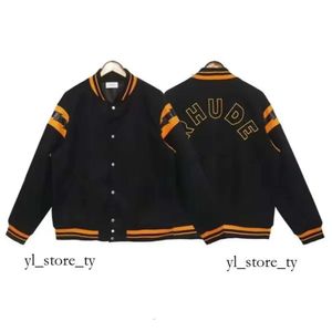 Rhude 2024 Herr hoodies Rhude Hoodie Color Block Rhude Shorts Collar Jacket Letter Printing Cardigan Rhude Shirt Men's and Rhude Hoodie US Size S-XL 4270