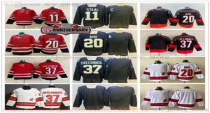 Film College Ice Hockey Wears Jerseys Stitched 20SebastianAho 37AndreiSvechnikov 11Staal Reverse Retro Blank 25th Anniversary Bla7514209