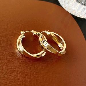 Серьги-кольца Корейские модные украшения для женщин Элегантный круглый свадебный подарок с геометрическим рисунком
