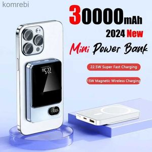 Banche di alimentazione per telefoni cellulari 30000 mAh Magnetic Qi Powerbank wireless 22,5 W Ricarica super veloce Caricabatterie Magsafe Power Bank per Iphone 15 14 13 Pro MaxL240111