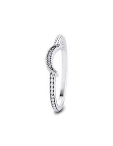 Autentyczny 925 Srebrny pierścionek Srebrny Pierścień Półksiężyc Pierścienia zaręczynowe Wedna