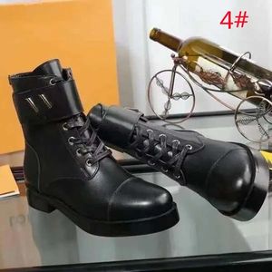 Luxury Womens Boots Brand Desert Martin Boot Platform äkta läder Flat Heel Work Shoes Storlek 35-41 med låda