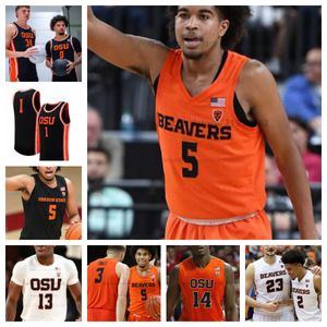 Anpassad baskettröja NCAA OSU Oregon State Beavers Nate Meithof Dexter Akanno Tyler Bilodeau Syched Jersey varje namnnummer män kvinnor ungdom broderad