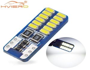 T10 W5W 3014 24SMD LEDライトカーキャンバスエラーなし12Vスーパーブライトクリアランスバルブオートランプターンシグナル9358737