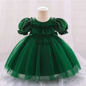 Abiti da ragazza vestito per bambini di Natale verde per ragazze 1 ° compleanno abito da sera neonato bambino tulle battismo bianco vestiti da festa principessa 0-2y h240508