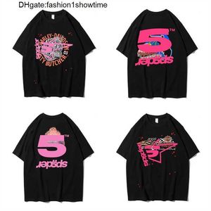 Designermode Kleidung Hip Hop T-Shirts T-Shirts Young Thug Star Same Sp5der 555555 Pink Tee Eagle Kurzarm T-Shirt OA5H