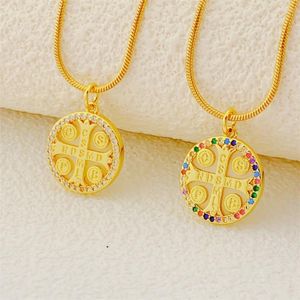 Pendant Necklaces Chrisitian Cross Bible Verse Prayer Necklace Charm Zirconia Women Collare Choker Religious Amulet Jewelry