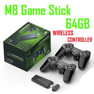 M8 console de videogame 2.4g, controle duplo sem fio, 4k, 10000 jogos, 64gb, jogos retrô portáteis para meninos e meninas, presente